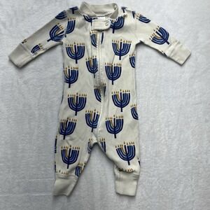 Hanna Andersson Organic Cotton Footless Sleeper Unisex Baby 0-3m Hanukkah Menora